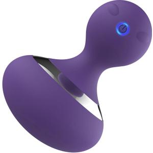 Cordless Electric Massage Ball with 10 Powerful Vibrations, Rechargeable Handheld Massager (Purple)