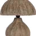 Handicrafts Home Handcrafted Paper Mache Table Lamp, 11x12.5” Modern Farmhouse Accent Lamp, Textured Dome Bedside Nightstand Light for Bedroom & Living Room, Decorative Sculptural Table Lamp