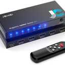 HDMI 2.1 Switch 4 in 1 Out 8K@60Hz 4K@120Hz, 4 Ports HDMI Switcher Splitter Selector with Remote, Support HDCP 2.3 HDR 10+ Dolby Vision/Atmos 48Gbps CEC for Apple TV Game PC PS Pro Xbox Roku