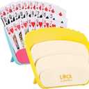 Prudiut 4 PCS Card Holders for Playing Cards, Playing Card Game Holders Tabletop Stand Cards Holder for Adults Seniors Poker Cards Game Accessory