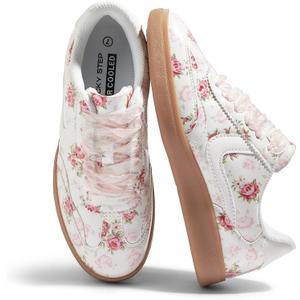 LUCKY STEP Women's Retro Fashion Sneakers Classic Casual Walking Shoes Non Slip Comfort Skate Shoes, US 8