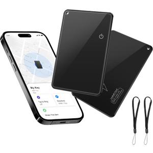 Air-Tag 2 PCS Wallet Tracker Card 2 Pack [Apple MFi Certified] (iOS Only) - Air Trackers for Find My - Bluetooth Smart Keys Finder - Rechargeable Item Locator for Luggage Tags, Passports, Purse, Bags