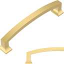 Amerdeco 10 Pack Brushed Gold Cabinet Pulls 5 Inch(128MM) Hole Center Gold Drawer Pulls Cabinet Hardware Kitchen Cabinet Handles for Bathroom Dresser Pulls ZH0009