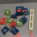 Domino Train Toy Set for Kids, Automatic Dominoes Blocks Building and Stacking Toys Creative Kids Games Early Education Christmas Birthday Gift Boys Girls Age 3 4 5 6 7 8 Year Old (Cyan)