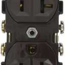 Leviton CR20 20-Amp, 125-Volt, Narrow Body Duplex Receptacle, Straight Blade, Commercial Grade, Self Grounding, 10-Pack, Brown