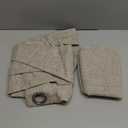 Joydeco Blackout Curtains 63 Inches Long 2 Panels Burg, Room Darkening Curtains for Bedroom, 100% Black Out Textured Thermal Drapes Privacy Protection 2 Panels Set(W42 x L63 Inch, Linen)