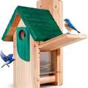 Bird Houses for Outside Clearance,Cedar Woodenhanging Bluebird Houses for Outside,Winter Shelter for Wild Birds Like Finch Sparrow Wren Swallow Chickadeeblue Jay,Weatherproof Birdhouses for Outdoors