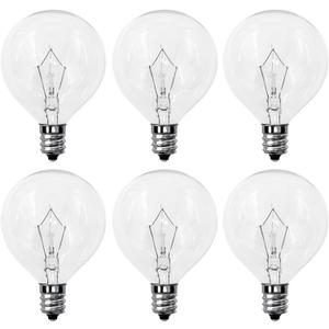 25 Watt Wax Warmer Bulbs, G50 Scentsy Light Bulbs for Full Size Scentsy Warmers, E12 Base 120V G16.5 Globe Candle Warmer Lamp Bulb, Warm White, Dimmable, 6 Pack