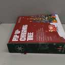 6 FT Pop Up Christmas Tree with 100 LED Timer Lights & Remote, Green Collapsible Christmas Tinsel Tree Artificial Pencil Tree Xmas Decoration for Holiday Home Office Party, USB Powered