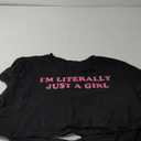 Avanova Women Los Angeles Graphic Distressed Oversized Crop Top Short Sleeve Ripped Boxy Loose Tee Shirt (Large, Black Girl)