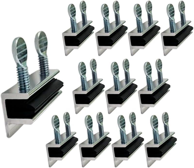 QCAA Sliding Window Security Lock with Vinyl Lining, Child Proof Lock, Aluminum, Silver, 12 Pack, Made in Taiwan