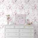 3 x HeloHo Peel and Stick Wallpaper Light Pink Floral Leaf Wall Paper Self Adhesive Removable Waterproof Contact Paper for Bathroom Living Room Bedroom Decor 15.35" X 78.7"