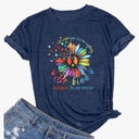 Autism Awareness Shirt Women Be Kind Special Education Teacher T-Shirt Casual Inspirational Kidness Short Sleeve Tee Tops, Size:M