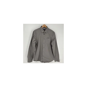 Armani Exchange Men's Long Sleeve Solid Slim Button Down Shirt, Neutral Gray, XLarge