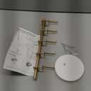 Mkono Sunglasses Organizer Glasses Holder Stand Sunglass Storage Eyeglasses Rack Metal Frame with Wood Base for 5 Pairs of Eyewear Display for Table Desk Countertop Dresser Bedroom, Set of 1, Gold