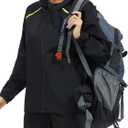 LAZAWG Rain Jackets Women Lightweight Raincoat Hooded Waterproof Windproof Rain Coat for Travel Outdoor (Black, XXL)