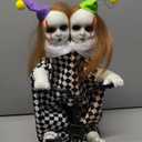 Halloween Decorations, Animatronic Scary Talking Clown with Motion, Biking Clown Decors, Touch and Sounds Activated, Indoor or Covered Outdoor Halloween Decorations, Haunted House Props