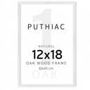 puthiac 12x18 Solid Oak Wood Picture Frame, White, 1 Pack