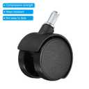 PATIKIL 1.5 Inch Stem Swivel Casters, 10 Pack Nylon 360 Degree Swivel Stem Wheels for Chair Desk Furniture Replacement, Black