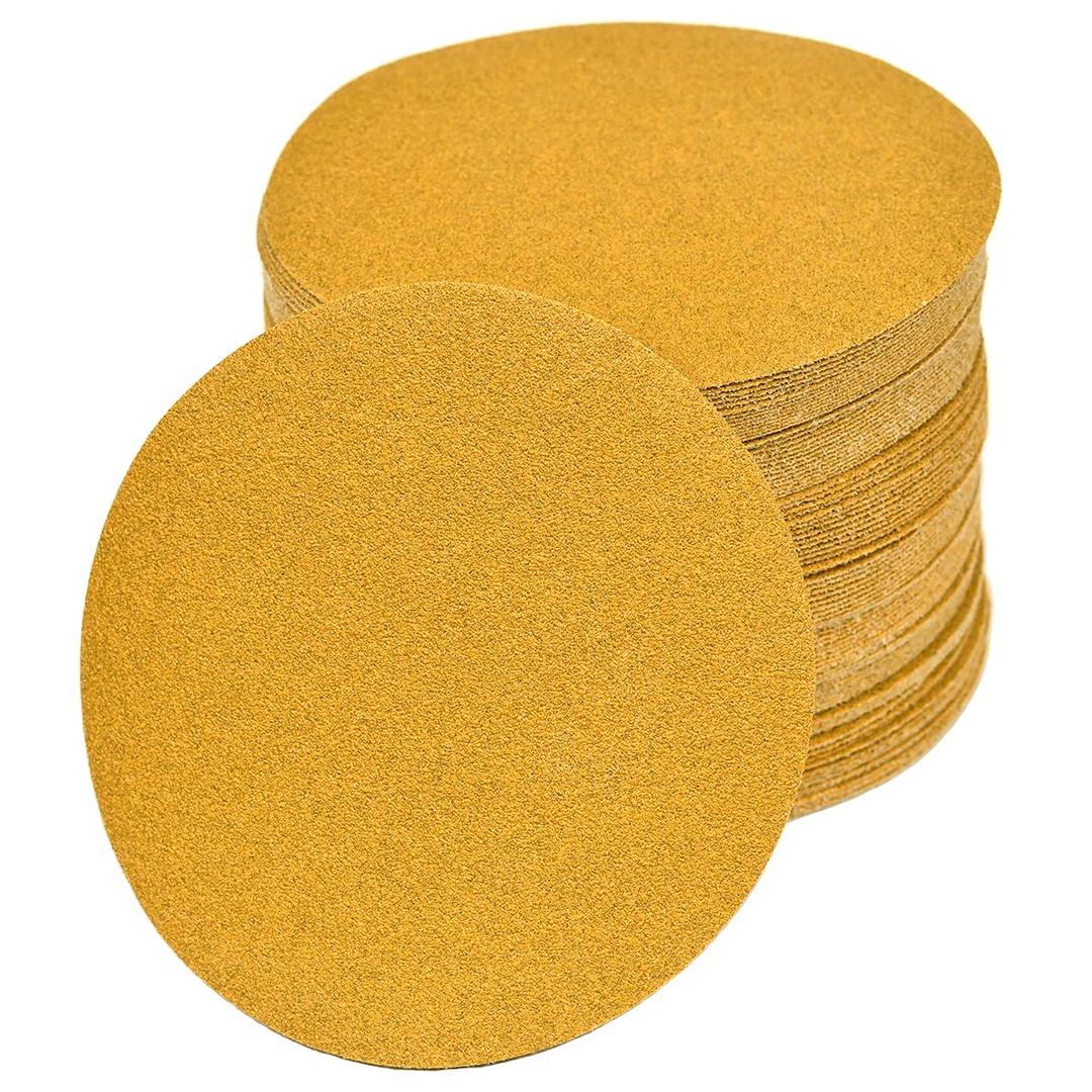 6-Inch No-Hole Hook and Loop Sanding Discs 80-Grit, Random Orbital Sandpaper for Automotive and Woodworking, 100-Pack
