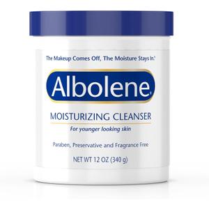 Albolene Face Moisturizer and Makeup Remover, Facial Cleanser and Cleansing Balm, Beta Carotene Fragrance Free Cream, 12 oz