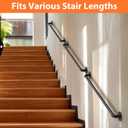 OUSHENG Stair Railing Indoor Hand Rails for Outdoor Steps, Industrial Pipe Handrail Metal Iron Handle Support for Wall Mount Staircase Porch, Vintage Farmhouse Style, 3ft