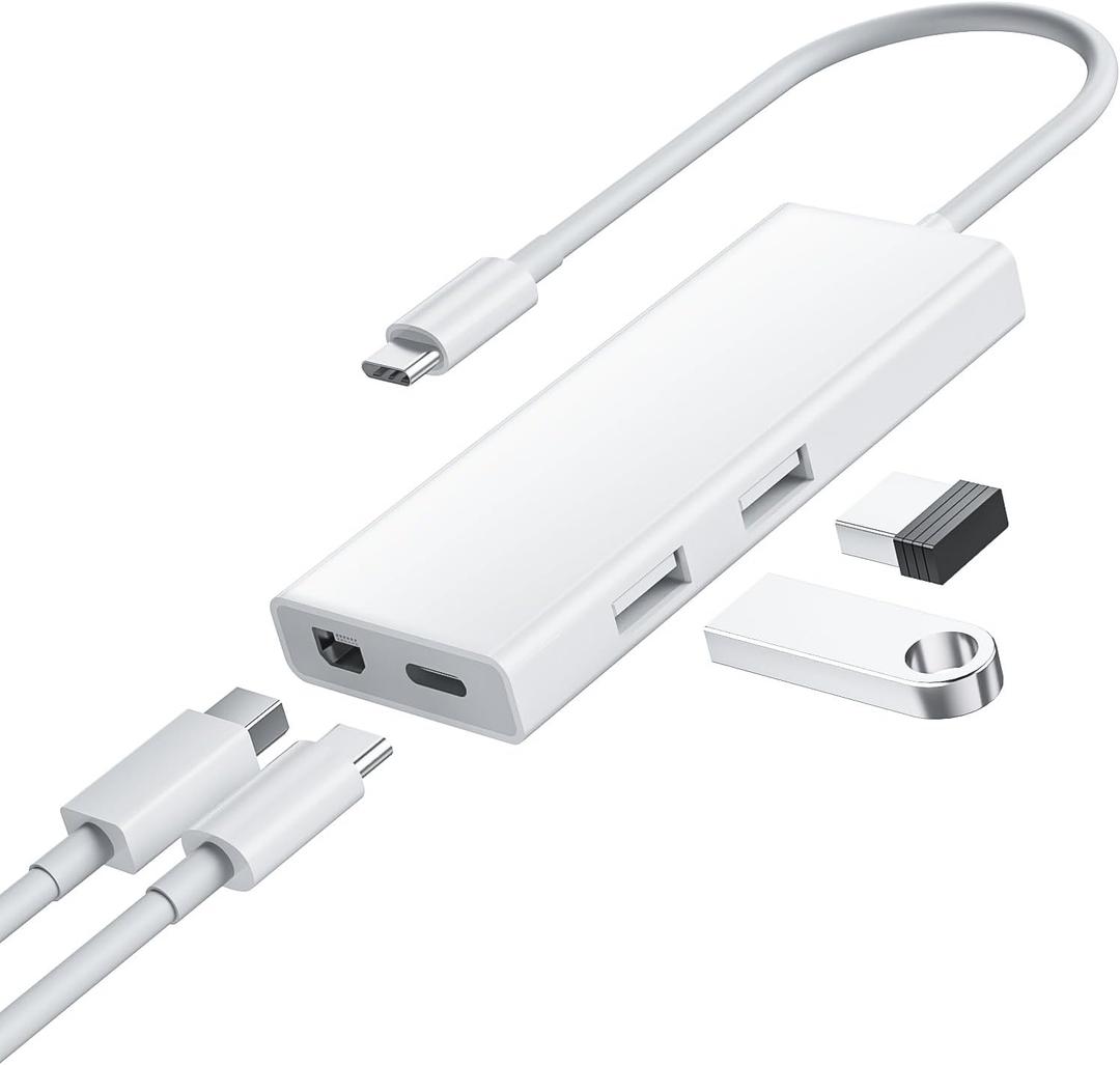 USB C to Mini DisplayPort Adapter 4K@60Hz, USB Type-C/Thunderbolt 3/4 to MDP/Mini DP Cable with PD 65W Charging Port & 2 USB 3.0 Port, Ideal for MacBook Pro/Air, iMac, Mac Mini