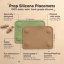 KeaBabies 2pk Silicone Placemats for Toddlers, Kids - 12x9 Non Slip Suction Baby Silicone Placemat for Restaurants, Dining Table,Travel, Easy to Clean, Food Grade/BPA-Free,Small Baby Table Mat(Desert)