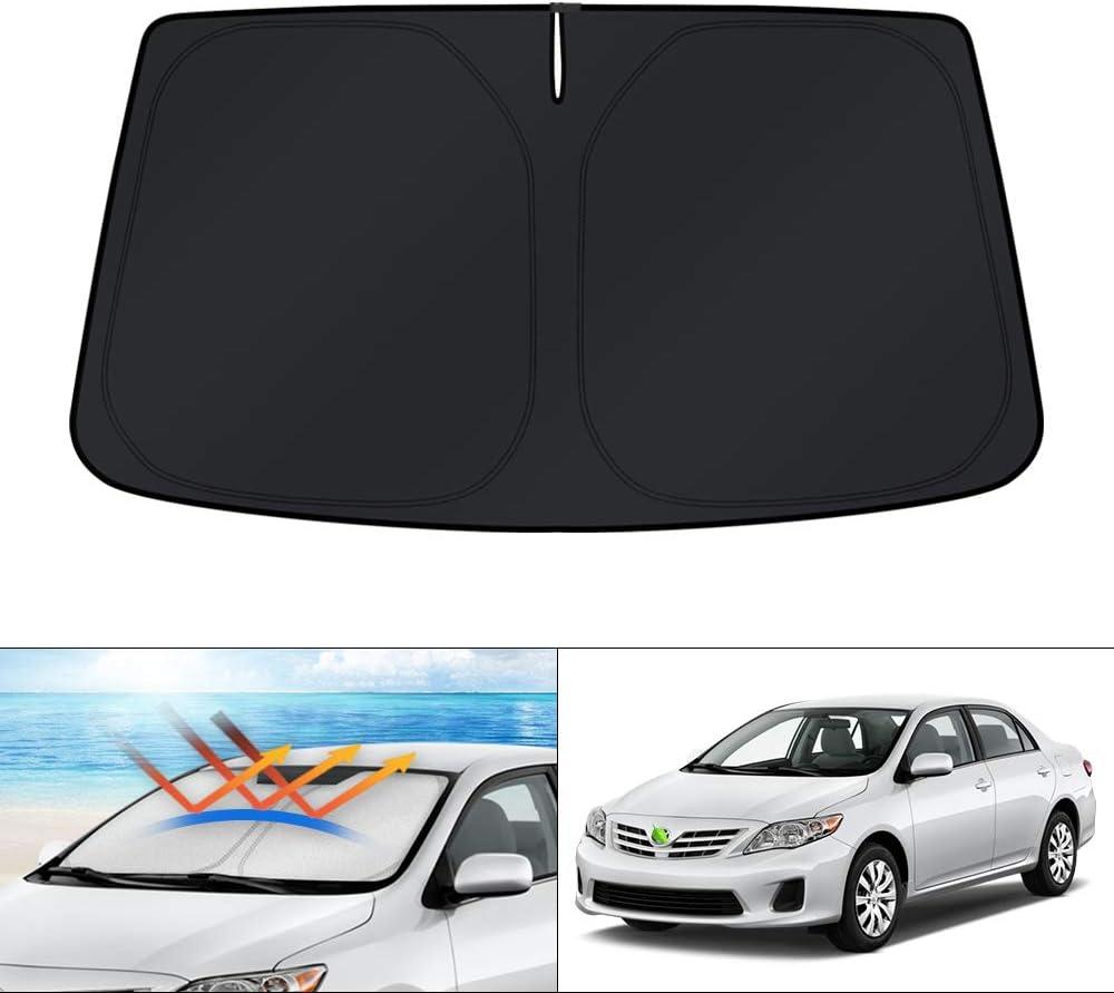 KUST Windshield Sun Shade Custom Fit for Toyota Corolla 2009 2010 2011 2012 2013 Accessories Sunshade Foldable Sun Protector Block UV Rays Keep Car Cooler