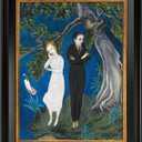 Canvas Frame for 5x7 Art Prints Oil Paintings, 1.7" Wide Minimalist Open Back Wall Picture Frames for Landscape Family Animal Memorial Portraits, No Cover & Back (Black Gold)