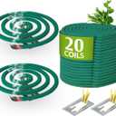 Coils Outdoor Patio Fresh Scent,Use Reaches Up to 10 feet, Each Coil Burns for 5-7 Hours (Contains 20 coils & 2 Stands)