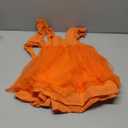 Dutebare Toddler Girls Tulle Tutu Dress Linen Ruffle Tie Back Sleeveless Kids Princess Party Dresses (3T, Orange)