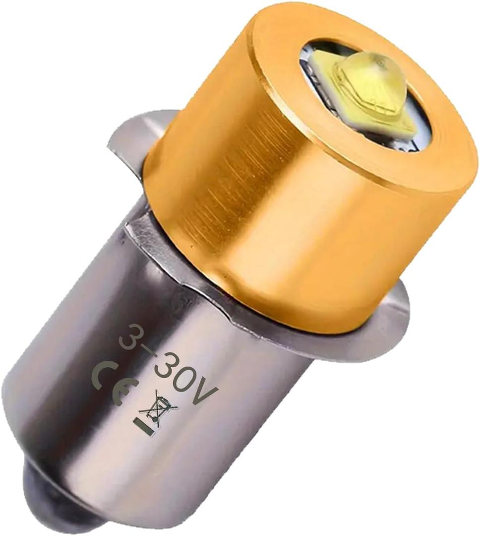 Deerma LED Maglight Bulb Replacement DC 3-30V for 3-16 C&D Cell 3W LED Flashlights, Brighter & Longer Lifespan Than Original(1 Pack)