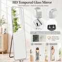 57x16" Full Length Mirror Floor Stand,Over the Door,Wall Mounted Silver