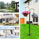 XDW-GIFTS Double Shepherds Hooks for Outdoor, 2-Pack Heavy Duty Garden Pole for Hanging Bird Feeder, Plant Baskets, Solar Light Lanterns, Garden Plant Hanger Stands with 5 Base Prongs (60 Inch)