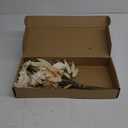 Artificial Floral and Artificial Plants 12 Pcs , Champagne Roses White Roses with Dried Palm Leaves, Wedding Centerpieces,Table Decor,Home Decor & DIY Bouquets (Peach)