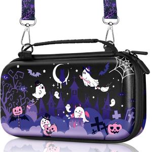 Gurgitat for Nintendo Switch 2 Carrying Case for Teen Boys - Cute Cool Design for Switch 2 2025 Travel Cases with Handle and Strap Portable Storage Carry Hard Shell for Accessories, Purple Spooky