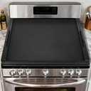 Noodle Board Stove Cover with Handles, Ultra Thick Wood Stove Top Cover Board for Electric/Gas Stove, Counter Space Top Covers Used As Sink Covers & Decorative Tray for Kitchen (Black), 29.5"L x 22"W
