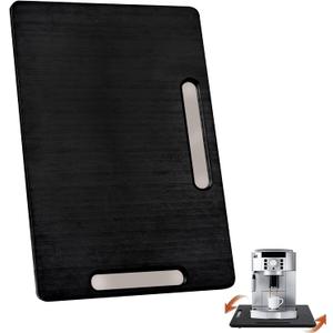 Joy&Grace Appliance Slider for Kitchen Appliances 360 Rolling Sliding Tray for Coffee Maker Countertop, Bamboo Coffee Pot Slider Rolling Tray (Black, Medium 14.5" x 10")
