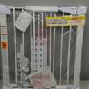 Cumbor 29.7-40.6" Baby Gate for Stairs, Mom's Choice Awards Winner-Dog Gate for Doorways, Pressure Mounted Auto-Close Pet Gates for Dogs Indoor, Safety Child Gate with Easy Walk Thru Door, White