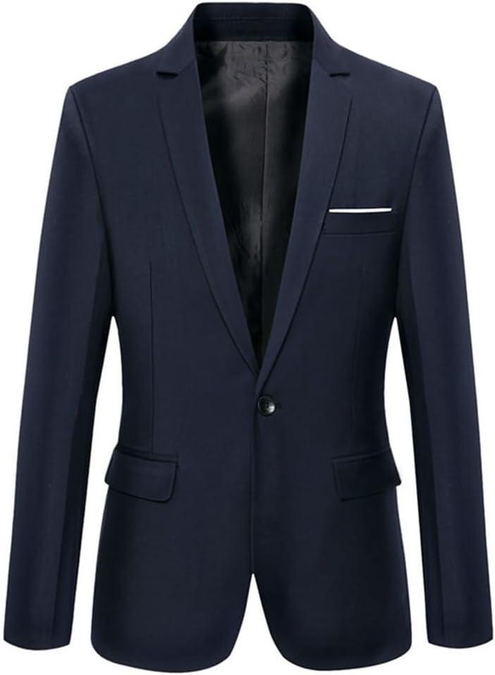 Beninos Mens Blazer Jacket Slim Fit Casual One Button Sport Coats (Small, Navy)