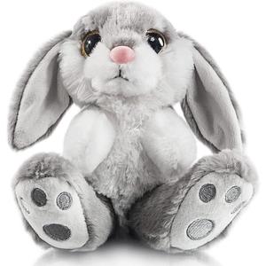 My OLi Bunny Stuffed Animal 8.5in Plush Rabbit Stuffed Bunny with Floppy Ear Bedtime Friend Soft Toy Gifts for Girls Boys Kids, Gray (Grey)