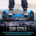 Gyroor Warrior G2 8.5"Off Road SelfBalancing Scooter for Kids Adults, Blue | 8.5 inch all terrain hoverboard with Bluetooth speaker & LED lights. UL 2272 certified self balancing board for kids
