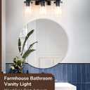 EDISHINE Farmhouse Vanity Lights for Bathroom, 3-Light Bathroom Vanity Light Fixtures Over Mirror, Painted Wood Vintage Bath Wall Sconces Lamp with Bubble Glass Shade for Bedroom, Powder Room, 3-Light with Bubble Glass Shade