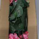 Artificial Geranium Fake Flowers for Outdoors Decoration, 6 Bundles Silk Geraniums Pink Flower UV Resistant Look Real Faux Plants for Outside Planter Front Door Garden Porch Patio Balcony Yard Home