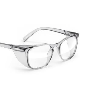 Stoggles Square Z87.1 Certified Polycarbonate Wide Fit Safety Glasses, Scratch & Shatter-Proof, Blue-Light & UV Blocking Lens, Top & Side Shields, Anti-Fog Dip Coated, Protective & Stylish Eyewear (Charcoal)