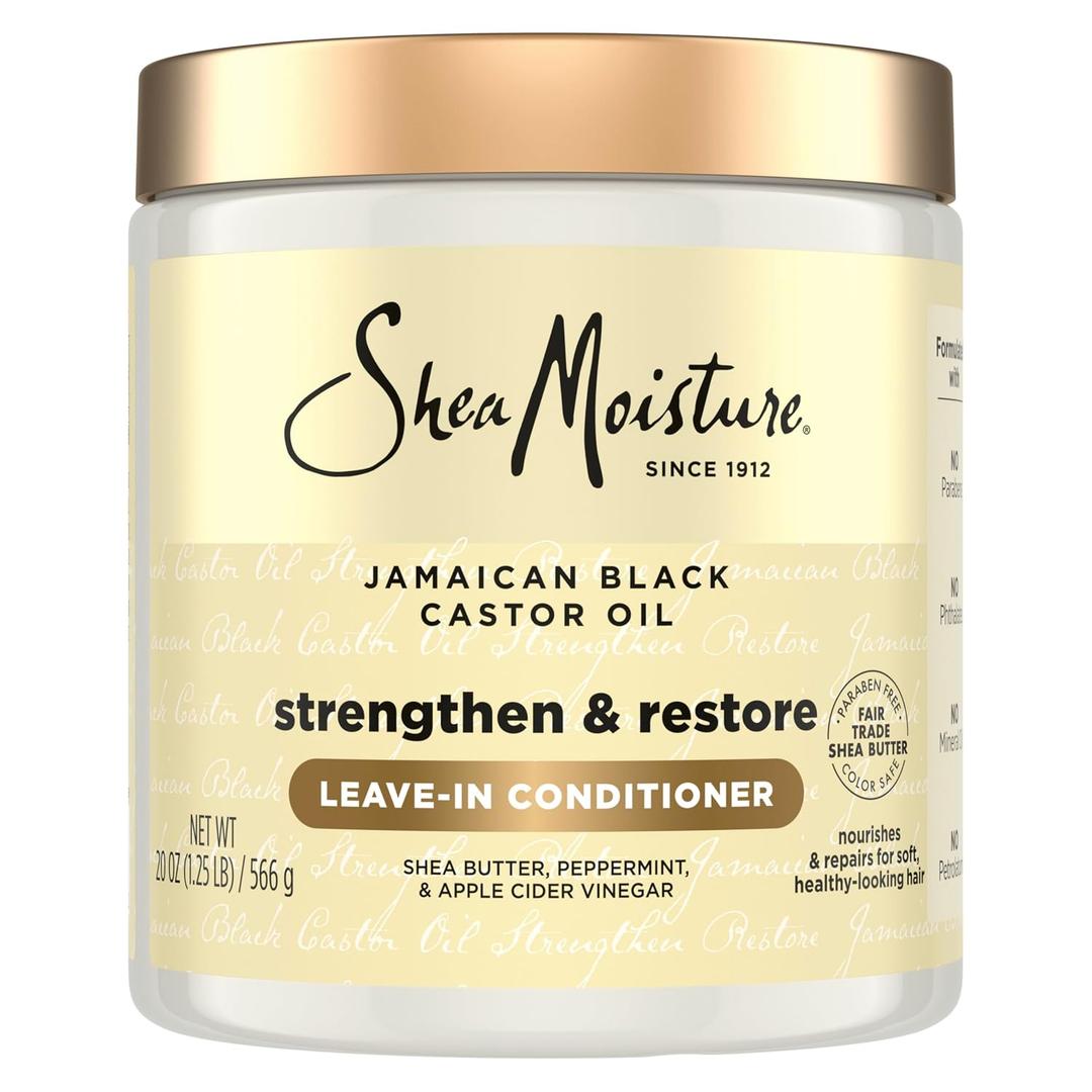SheaMoisture Leave In Conditioner, Jamaican Black Castor Oil to Soften, Detangle & Reduce Breakage, 20 oz