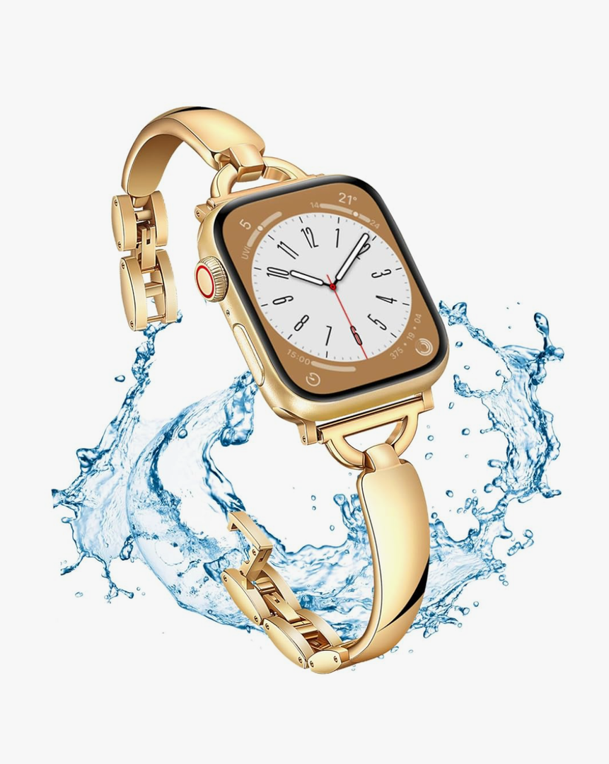 Gold Stainless Steel Band Compatible Apple Watch Slim Starlight Bracelet Women 38mm 40mm 41mm 46mm 42mm 44mm 45mm 49mm.Jullstar Dressy Bling Silver Leopard Thin Metal Bangle for iphone Watch Wristband Series Ultra SE 10 9 8 7 6 5 4 3 2 1