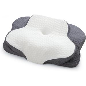 Ergonomic Cevical Pillow for Neck Pain Relief, Contour Memory Foam Neck Support Pillow for Side, Back and Stomach Sleeper