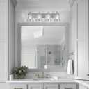4 Light Bathroom Vanity Light Modern Industrial Nickel Vanity Light with Glass Bathroom Light Fixtures Over Mirror